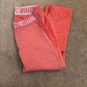 Gymshark flexed cropped leggings -peach coral